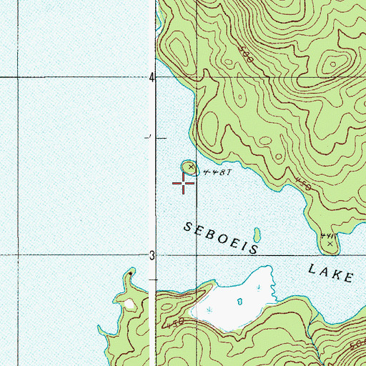 Topographic Map of Seboeis Lake, ME