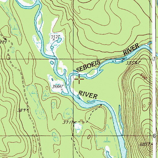 Topographic Map of Seboeis River, ME