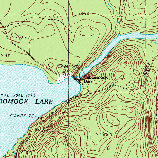 Topographic Map of Seboomook Dam, ME