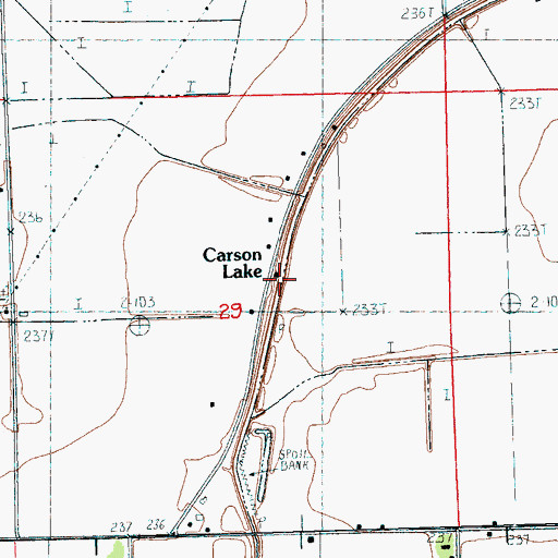 Topographic Map of Carson Lake, AR