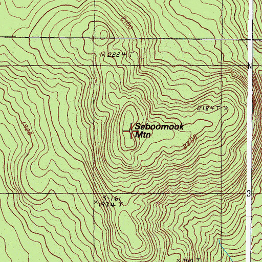Topographic Map of Seboomook Mountain, ME