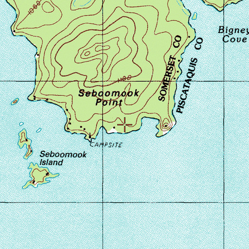 Topographic Map of Seboomook Point, ME