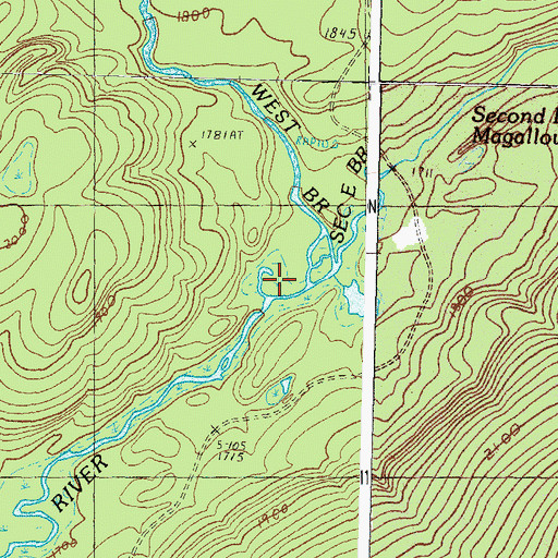Topographic Map of Second East Branch Magalloway River, ME