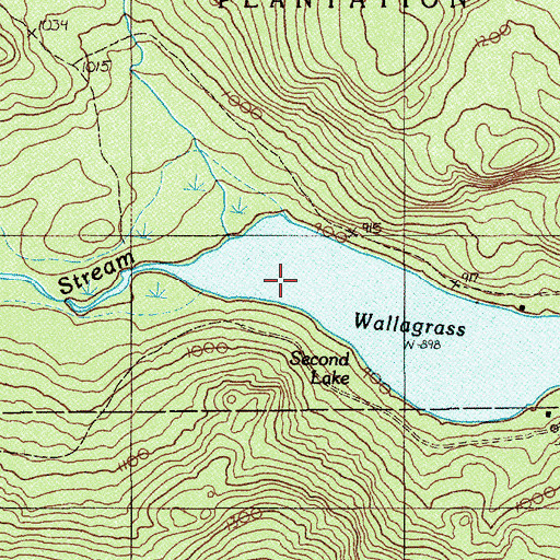 Topographic Map of Second Lake, ME