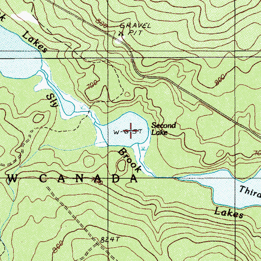 Topographic Map of Second Lake, ME