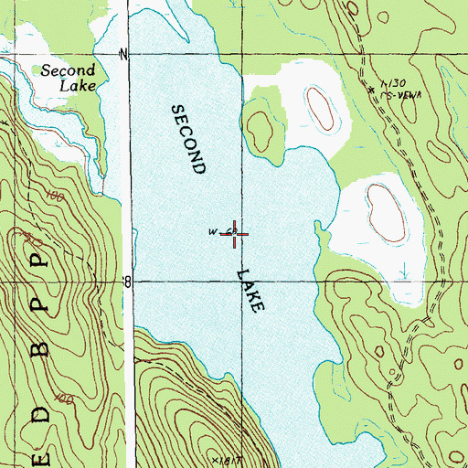 Topographic Map of Second Lake, ME