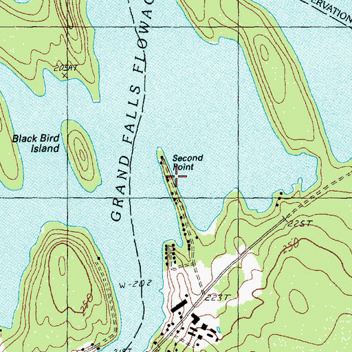 Topographic Map of Second Point, ME