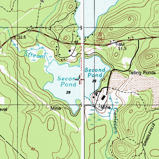 Topographic Map of Second Pond, ME