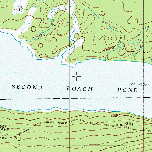 Topographic Map of Second Roach Pond, ME