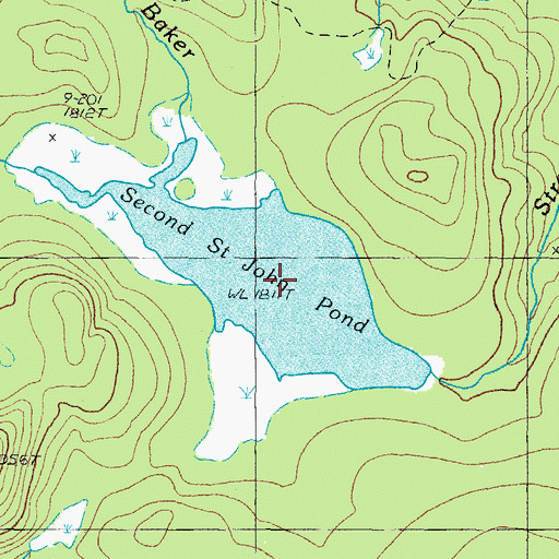 Topographic Map of Second Saint John Pond, ME