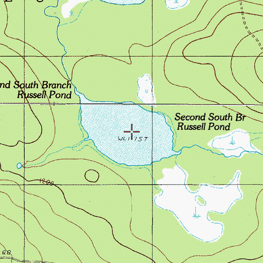 Topographic Map of Second South Branch Russell Pond, ME