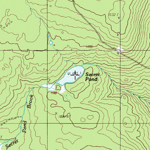 Topographic Map of Secret Pond, ME
