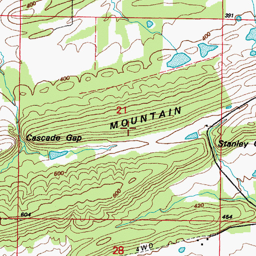 Topographic Map of Cascade Mountain, AR
