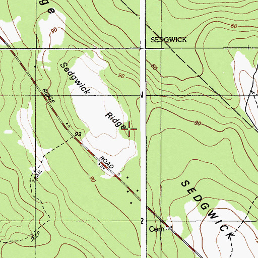 Topographic Map of Sedgwick Ridge, ME