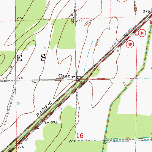 Topographic Map of Case, AR