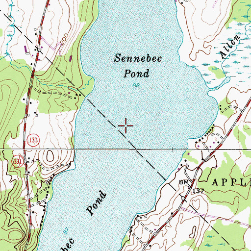 Topographic Map of Sennebec Pond, ME
