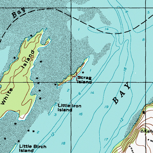 Topographic Map of Serag Island, ME