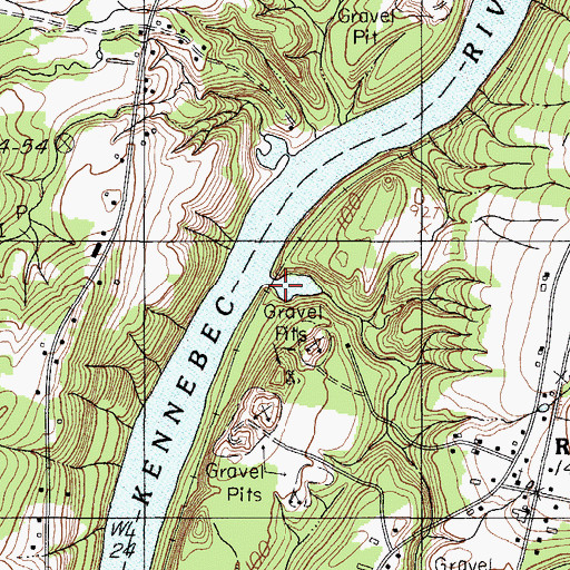 Topographic Map of Sevenmile Brook, ME