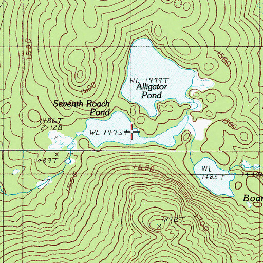 Topographic Map of Seventh Roach Pond, ME