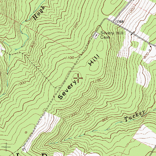 Topographic Map of Severy Hill, ME