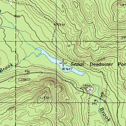 Topographic Map of Sewall Deadwater Pond, ME