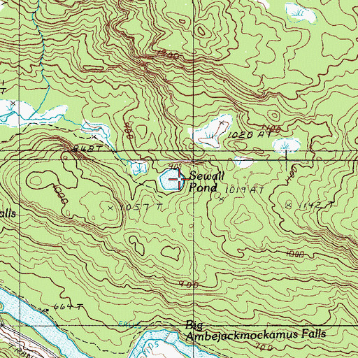 Topographic Map of Sewall Pond, ME