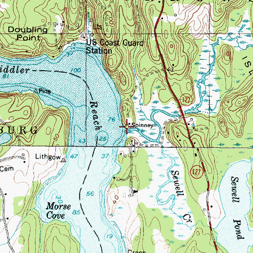 Topographic Map of Sewell Creek, ME