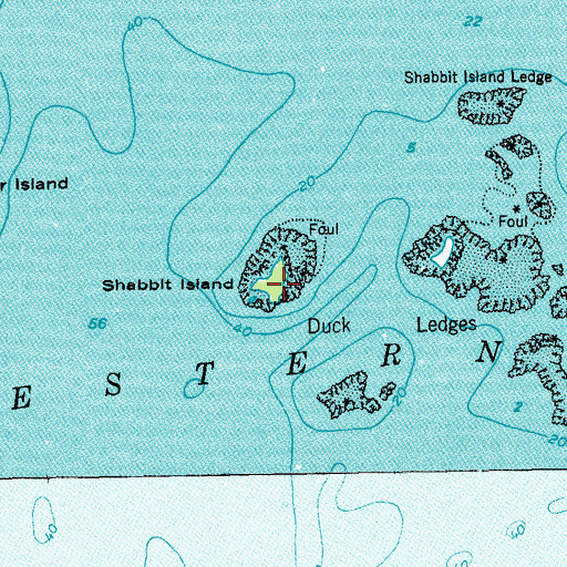 Topographic Map of Shabbit Island, ME