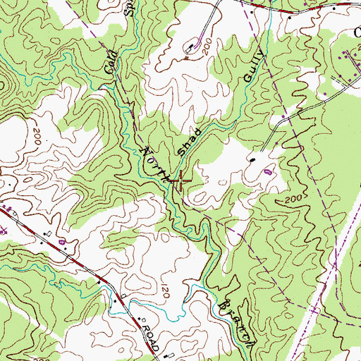 Topographic Map of Shad Gully, ME