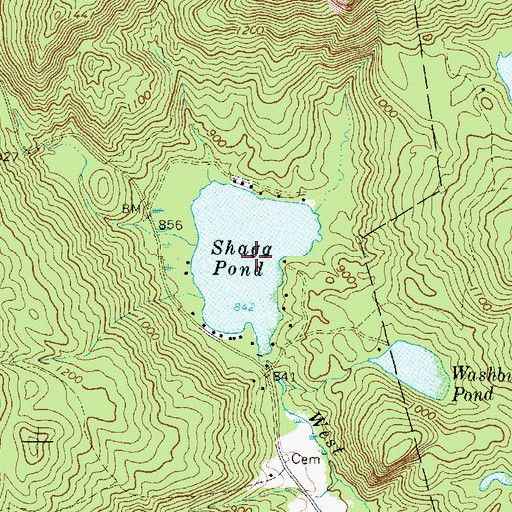 Topographic Map of Shagg Pond, ME