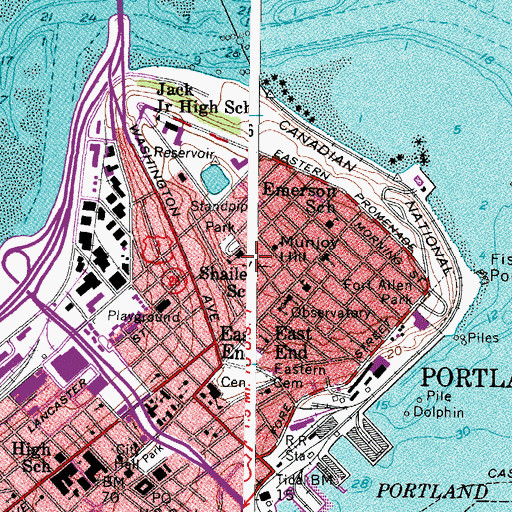 Topographic Map of Shailer School, ME