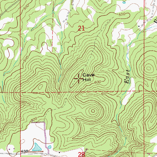 Topographic Map of Cave Hill, AR
