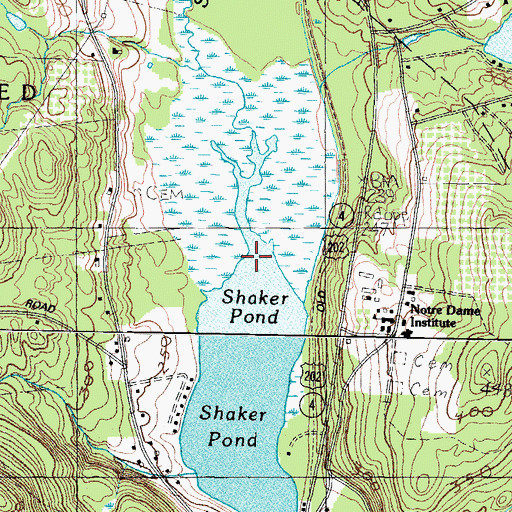 Topographic Map of Shaker Brook, ME