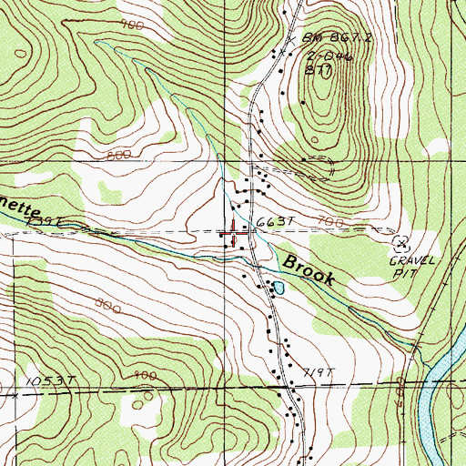 Topographic Map of Shakespere School, ME