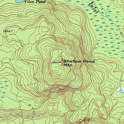 Topographic Map of Shallow Pond Mountain, ME