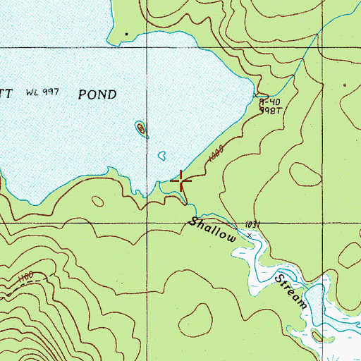 Topographic Map of Shallow Stream, ME