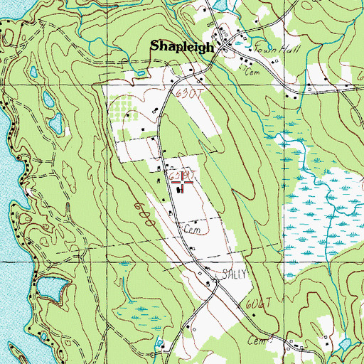 Topographic Map of Shapleigh Memorial School, ME