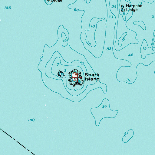 Topographic Map of Shark Island, ME