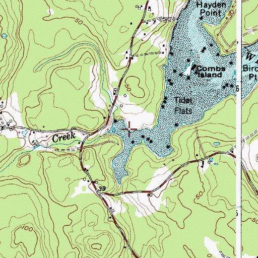 Topographic Map of Sharkeyville Creek, ME