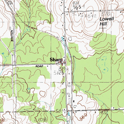 Topographic Map of Sharp, ME