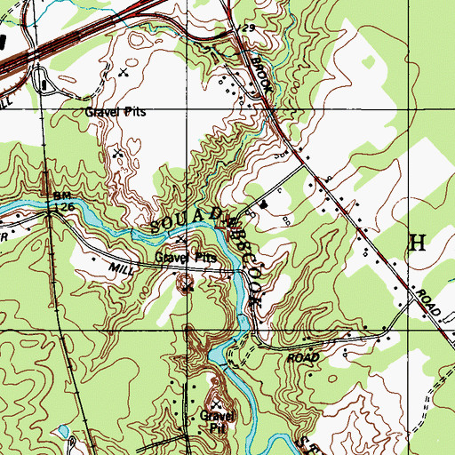 Topographic Map of Shaw Brook, ME