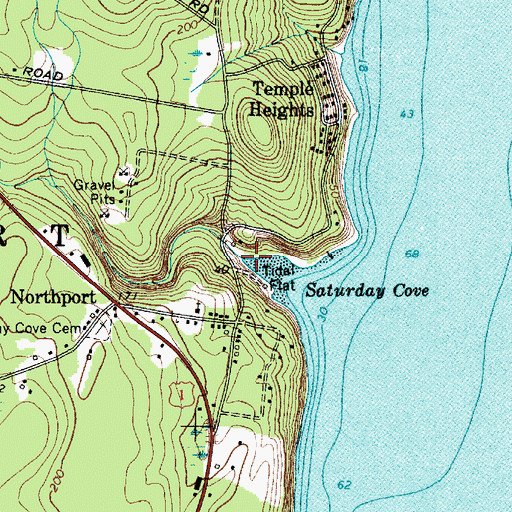 Topographic Map of Shaw Brook, ME