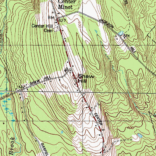 Topographic Map of Shaw Hill, ME