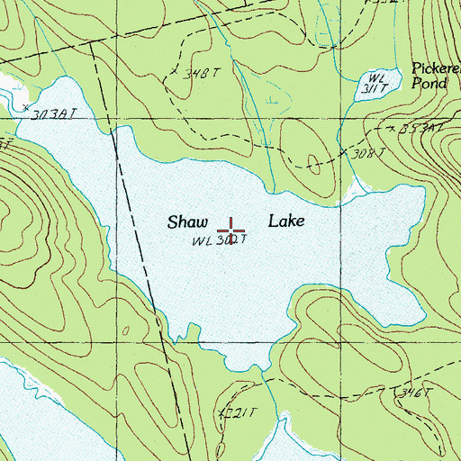 Topographic Map of Shaw Lake, ME