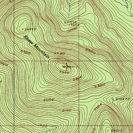 Topographic Map of Shaw Mountain, ME
