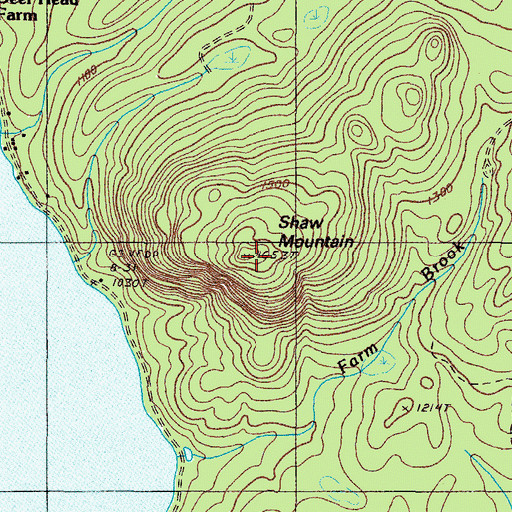 Topographic Map of Shaw Mountain, ME