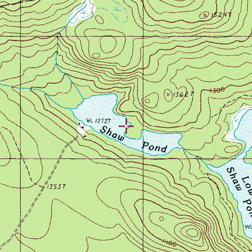 Topographic Map of Shaw Pond, ME