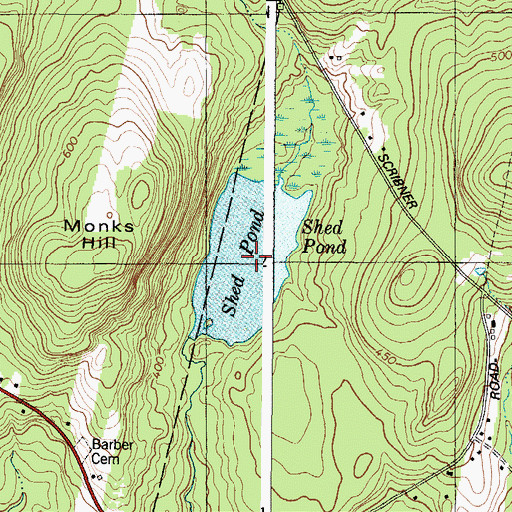 Topographic Map of Shed Pond, ME