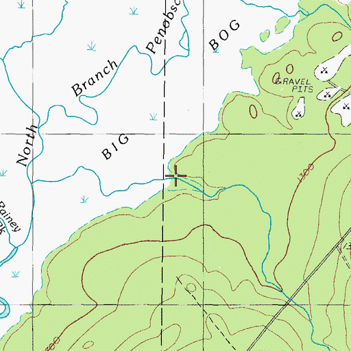 Topographic Map of Sheehan Brook, ME