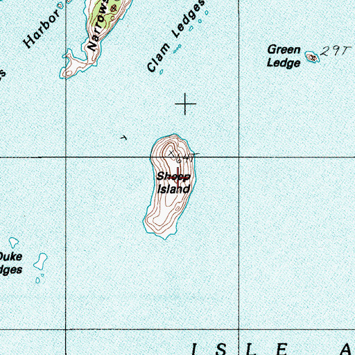 Topographic Map of Sheep Island, ME